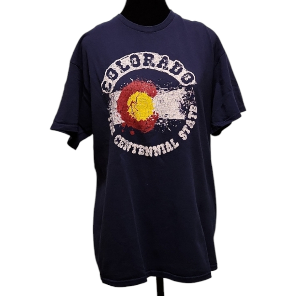 🔖3 For $10 🛍 Men or Women Colorado Centennial State blue Tee Large